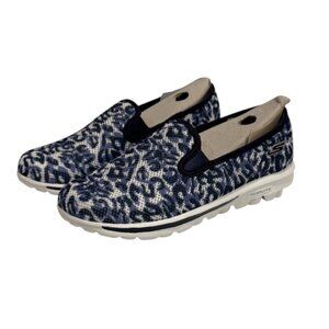Skechers Women's Go Walk Dazzle Slip-On Mesh Sneakers Navy Blve Size 5 Wide NIB